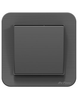 Единичен електрически ключ DeTech DE-9223-01, С рамка, схема 1, 10A, 250V, IP20, Сив - 75058