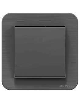 Девиаторен електрически ключ DeTech DE-9223-31, С рамка, схема 6, 10А, 250V, За вграждане, IP20, Сив - 75061