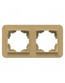Двойна рамка DeTech DE-9223-82, Хоризонтална, За вграждане, 151x80, Златист - 75054