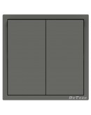 Двоен електрически ключ DeTech DE-9227-02, С рамка, схема 5, 10А, 250V, IP20, Сив - 75135